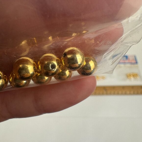 5 Packs Vtg Westrim Crafts 8mm Plated Gold Colored Beads Made in USA Prop READ - Picture 8 of 8